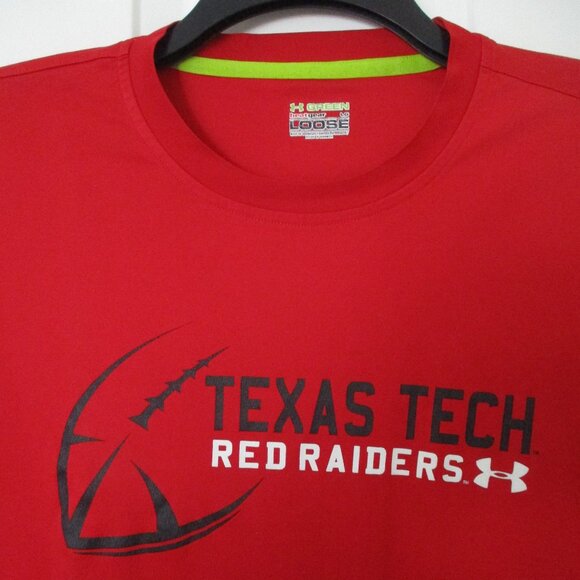 Under Armour HeatGear Mens "Texas Tech Red Raiders" L/S Crew T-Shirt - Large - Picture 2 of 2